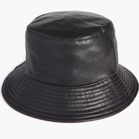 NWOT Faux Leather Bucket Hat by Open Edit - Picture 1 of 1